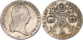 Austrian Netherlands 1 Kronenthaler 1796 H
KM# 62.1, N# 23333; Silver; Francis II; Mint Günzburg, Germany; XF.