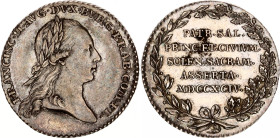 Austrian Netherlands Commemorative Silver Jeton "Inauguration of Franz II in Brabant" 1794 MDCCXCIV
Kenis 167; Silver 6.47 g., 27 mm; by Berckel; Fra...