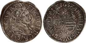 Austria 3 Kreuzer 1637
KM# 709; N# 73093; Silver; Ferdinand II; Graz Mint; XF.