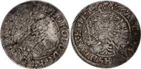 Austria 3 Kreuzer 1666
KM# 1169; N# 6156; Silver 1.63 g.; Leopold I; Mint: Vienna; VF Toned.