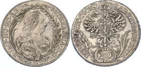 Austria 20 Kreuzer 1780 ICFA
KM# 1999, N# 7581; Silver; Maria Theresia; Mint Vienna; VF+.