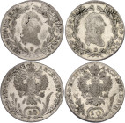 Austria 2 x 10 Kreuzer 1788 - 1789 B
KM# 2066; N# 50808; Silver; Joseph II; Kremnitz Mint; VF/VF+.