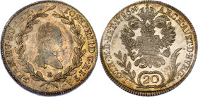 Austria 20 Kreuzer 1786 B
KM# 2069, N# 20762; Silver; Joseph II; UNC with nice toning.