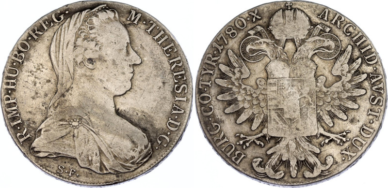 Austria 1 Taler 1780 SF Restrike
KM# T1; N# 7393; Silver; Maria Theresia; VF.