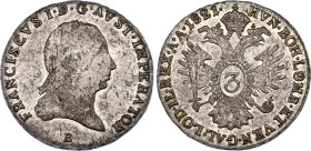 Austria 3 Kreuzer 1821 B
KM# 2118; N# 25241; Silver; Franz I; Kremnitz Mint; XF+.