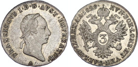 Austria 3 Kreuzer 1829 A
KM# 2119; N# 25242; Silver; Franz I; Vienna Mint; AUNC.