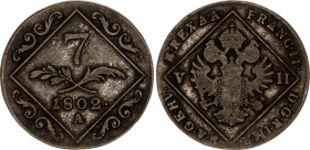 Austria 7 Kreuzer 1802 A
KM# 2129; N# 18836; Silver; Franz II; Vienna Mint; VF-XF.