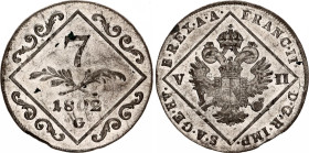 Austria 7 Kreuzer 1802 G
KM# 2129; N# 18836; Silver; Franz II; Gunzburg Mint; XF+.