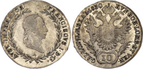 Austria 10 Kreuzer 1830 A
KM# 2134; Adamo# C27; N# 33667; Silver; Franz I; Vienna Mint; XF.