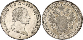 Austria 20 Kreuzer 1832 A
KM# 2136; N# 33669; Silver; Franz I; Vienna Mint; AUNC.