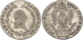 Austria 20 Kreuzer 1804 A
KM# 2139; Adamo# C28; N# 22610; Silver; Franz II; Vienna Mint; VF.