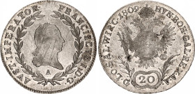 Austria 20 Kreuzer 1809 A
KM# 2141; Adamo# C30; N# 18835; Silver; Franz II; Vienna Mint; XF-AUNC.