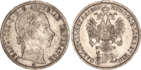 Austria 1/4 Florin 1862 A
KM# 2214; Schön# 123; N# 13806; Silver; Franz Joseph I; Vienna Mint; AUNC-.