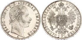 Austria 1 Florin 1861 A
KM# 2219, N# 7004; Silver; Franz Joseph I; UNC with minor hairlines & full mint luster.