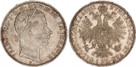Austria 1 Florin 1861
KM# 2219, N# 33642; Silver; Franz Joseph I; AUNC.