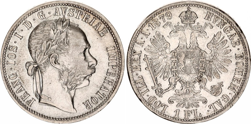 Austria 1 Florin 1879
KM# 2222; Schön# 149; N# 4726; Silver; Franz Joseph I; Vi...