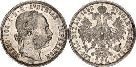 Austria 1 Florin 1892
KM# 2222; Schön# 149; N# 4726; Silver; Franz Joseph I; Vienna Mint; UNC.