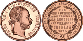 Austria 1 Florin 1875 Modern Copper Restrike Příbramský Zlatník NGC MS 70 RD
X# M2, N# 33434; Copper; Franz Joseph I; Pribram Mine - 1000 Meters Dept...