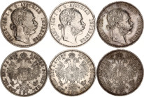 Austria 3 x 2 Florin 1878 - 1889
KM# 2233, N# 33640; Silver; Franz Joseph I; XF/XF+.