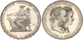 Austria 2 Gulden 1879
X# M5, Her# 824, N# 33587; Silver; Franz Joseph I (1848-1916); Franz Joseph I - Silver Wedding Jubilee; AUNC.