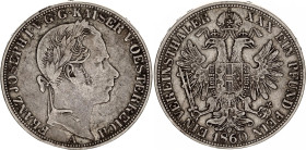 Austria Vereinsthaler 1860 A
KM# 2244, N# 27536; Silver; Franz Joseph I; VF+.