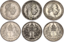 Austria 3 x 1 Corona 1893 - 1899
KM# 2804; Schön# 7; N# 5744; Silver; Franz Joseph I; VF-XF.