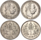 Austria 2 x 1 Corona 1902 - 1903
KM# 2804; Schön# 7; N# 5744; Silver; Franz Joseph I; VF-XF.