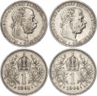 Austria 2 x 1 Corona 1904 - 1905
KM# 2804; Schön# 7; N# 5744; Silver; Franz Joseph I; VF-XF.