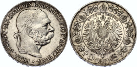 Austria 5 Corona 1907
KM# 2807; Schön# 8; N# 11558; Silver, Franz Joseph I; XF-AUNC Toned.