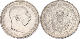 Austria 5 Corona 1909
KM# 2813, N# 12315; Silver; Franz Joseph I; UNC with mint luster.