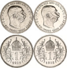 Austria 2 x 1 Corona 1914 - 1915
KM# 2820, N# 7003; Silver; Franz Joseph I; AUNC.