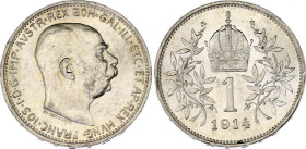 Austria 1 Corona 1914
KM# 2820, N# 7003; Silver; Franz Joseph I; UNC, Mint Luster.