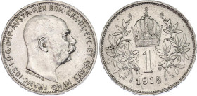 Austria 1 Corona 1915
KM# 2820; Schön# 19; N# 7003; Silver; Franz Joseph I; UNC.