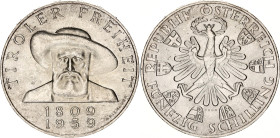 Austria 50 Schilling 1959
KM# 2888, N# 12441; Silver; Tyroler Freiheit, 150th Anniversary of the Liberation of Tyrol; AUNC/UNC.