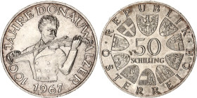 Austria 50 Schilling 1967
KM# 2902, N# 12445; Silver; Blue Danube Waltz, 100th Anniversary of the Blue Danube Waltz; UNC with minor hairlines.