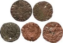 Hungary 5 x 1 Denar 1525 - 1564 Medieval Counterfeit
ÉH# 748, H# 936, H# 951, N# 35860 ; Copper; Ferdinand I; VG/VF.