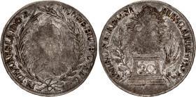 Hungary 20 Krajczar 1759 KB
KM# 366.1; ÉH# 1240; H# 1699; N# 24638; Silver; Maria Theresia; Kremnitz Mint; VF.