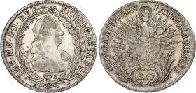 Hungary 20 Krajczar 1772 B EVM D
KM# 381.1; ÉH# 1241; N# 48236; Silver; Maria Theresia; Kremnitz Mint; VF-XF.
