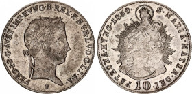 Hungary 10 Krajczar 1839 B
KM# 421; ÉH# 1422; H# 2085; N# 33873; Silver; Ferdinand V; Kremnitz Mint; Mintage 84'000; AUNC.