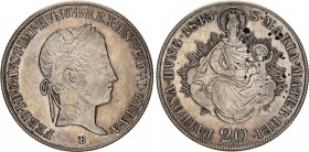 Hungary 20 Krajczar 1845 B
KM# 422; ÉH# 1419; H# 2081; N# 18828; Silver; Ferdinand V; Kremnitz Mint; XF Toned.