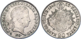 Hungary 20 Krajczar 1848 KB
KM# 432, N# 28029; Silver; Ferdinand V; VF.