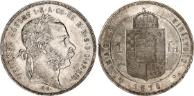 Hungary 1 Forint 1878 KB
KM# 453.1; ÉH# 1464a; H# 2138; N# 4736; Silver; Franz Joseph I; Kremnitz Mint; UNC.
