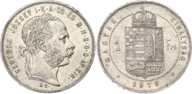 Hungary 1 Forint 1879 KB
KM# 453.1; ÉH# 1464a; H# 2138; N# 4736; Silver; Franz Joseph I; Mint: Kremnitz; AUNC Toned.