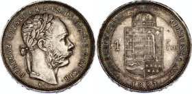 Hungary 1 Forint 1881 KB
KM# 465; ÉH# 1464; H# 2140; N# 22710; Silver; Franz Joseph I; Mint: Kremnitz; XF+ Toned.