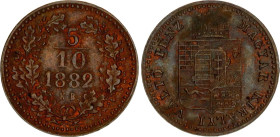 Hungary 5/10 Krajczar 1882 KB
KM# 468; N# 33832; Franz Joseph I; AUNC.