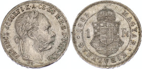 Hungary 1 Forint 1883 KB
KM# 469; ÉH# 1466; H# 2141; N# 26846; Silver; Franz Joseph I; Kremnitz Mint; UNC.