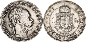Hungary 1 Forint 1886 KB
KM# 469; ÉH# 1466; H# 2141; N# 26846; Silver; Franz Joseph I; Kremnitz Mint; VF-XF.