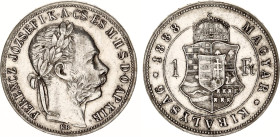 Hungary 1 Forint 1888 KB
KM# 469; ÉH# 1466; H# 2141; N# 26846; Silver; Franz Joseph I; Kremnitz Mint; XF.