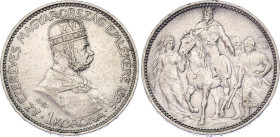 Hungary 1 Korona 1896 KB
KM# 487; ÉH# 1496; H# 2215; Adamo# K5.2; N# 15758; Silver; Franz Joseph I; Magyar Millennium; Kremnitz Mint; XF.