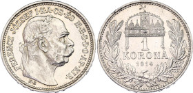Hungary 1 Korona 1914 KB
KM# 492; ÉH# 1495; H# 2204; Adamo# K5.1; N# 12865; Silver; Franz Joseph I; Kremnitz Mint; UNC.